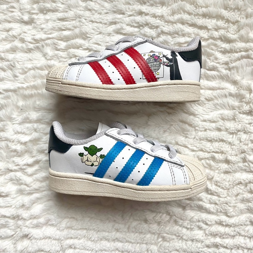 Adidas Originals Superstar EL I Star Wars 5.5 Toddler Darth Vader Yoda FX5940